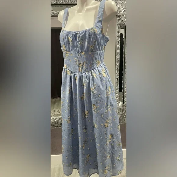 Jessica Simpson Floral Milkmaid Midi Dress - Picture 1 of 11